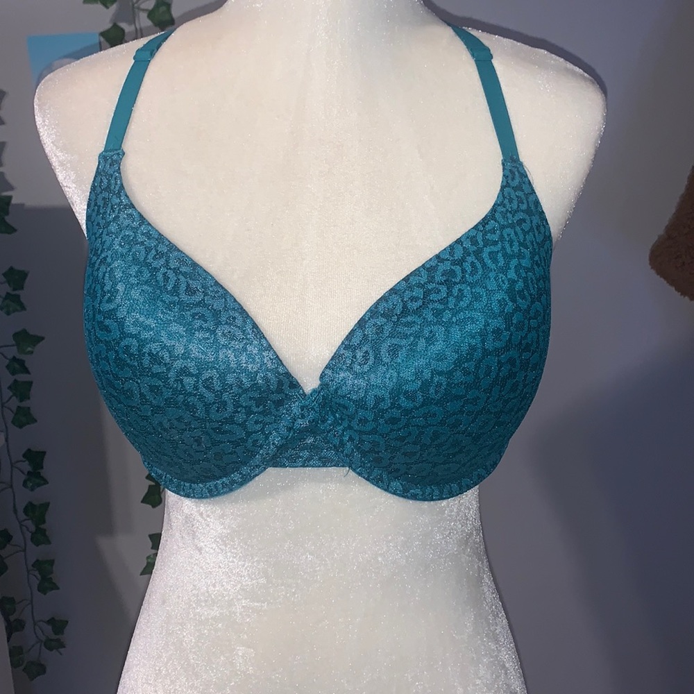Torquise leopard 2 way wear push up bra